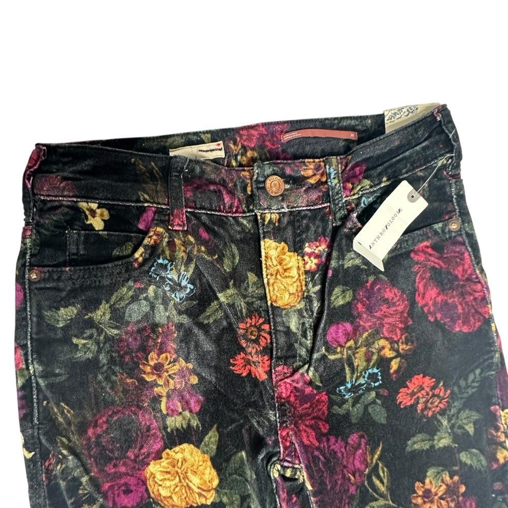 NWT Anthropologie Pilcro Velvet Floral Stretch Jeans 25 - Picture 11 of 16